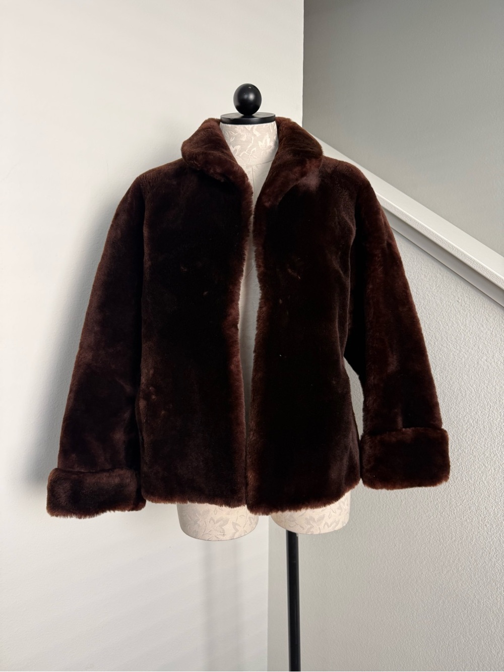 Vintage 50s 60s Real Fur Coat Label Authority Brown Women’s Size Medium Large